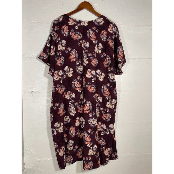 Land's End Red Floral Sheath Dress with Pockets Short Sleeve Women's 18W - Picture 6 of 14